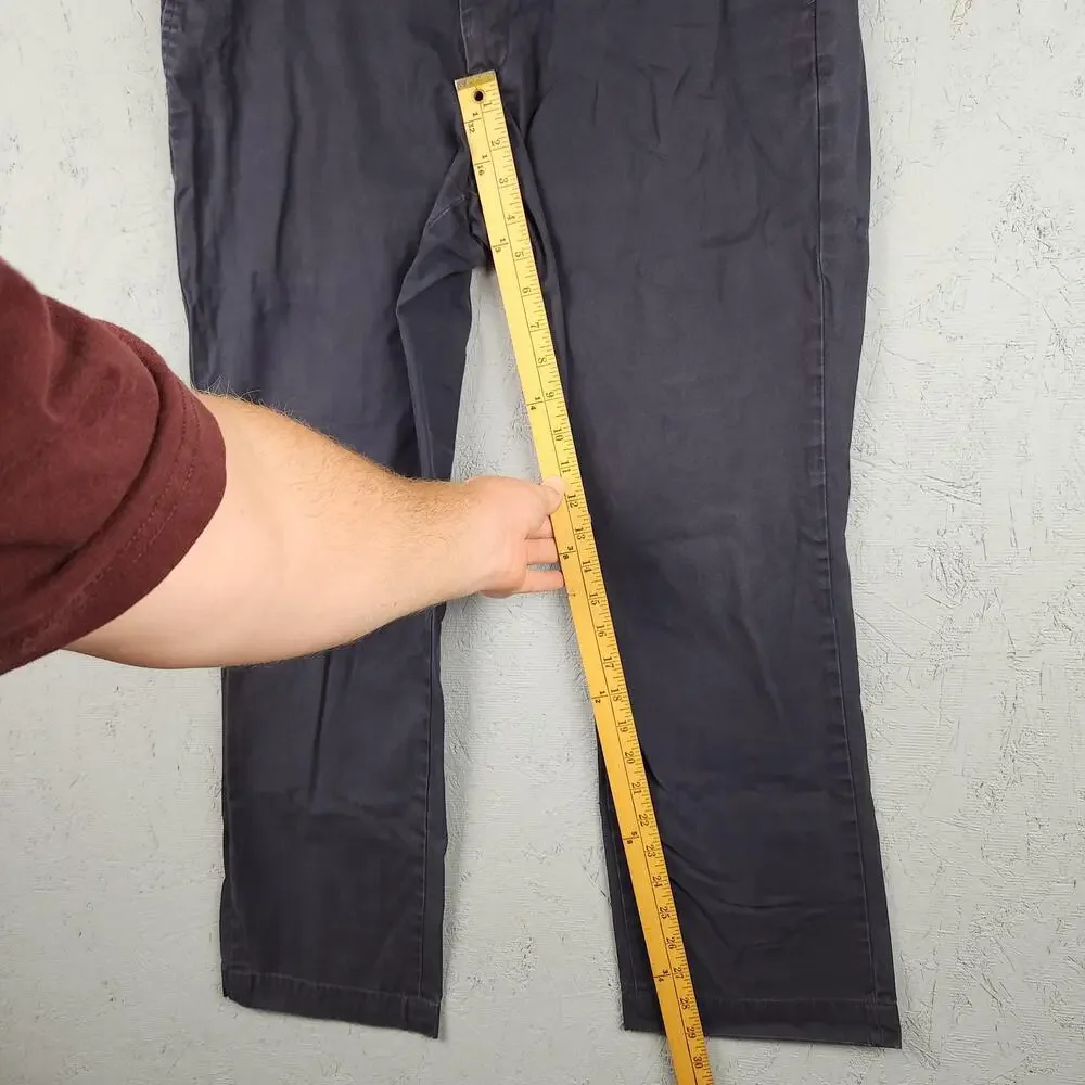 Banana Republic Chinos Mens 34x30 Navy Blue Aiden Fit Pants Flat Front Business